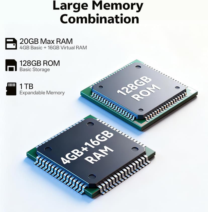 SHARECLOUD Android 16 Tablet 10.1 inch Tablet with Octa-Core Processor, 20GB RAM 128GB ROM 1 TB Expandable, 1280x800 HD IPS Touch Screen, GPS, 8H Battery, WiFi 6, BT 5.2, Dual Camera (Gray)