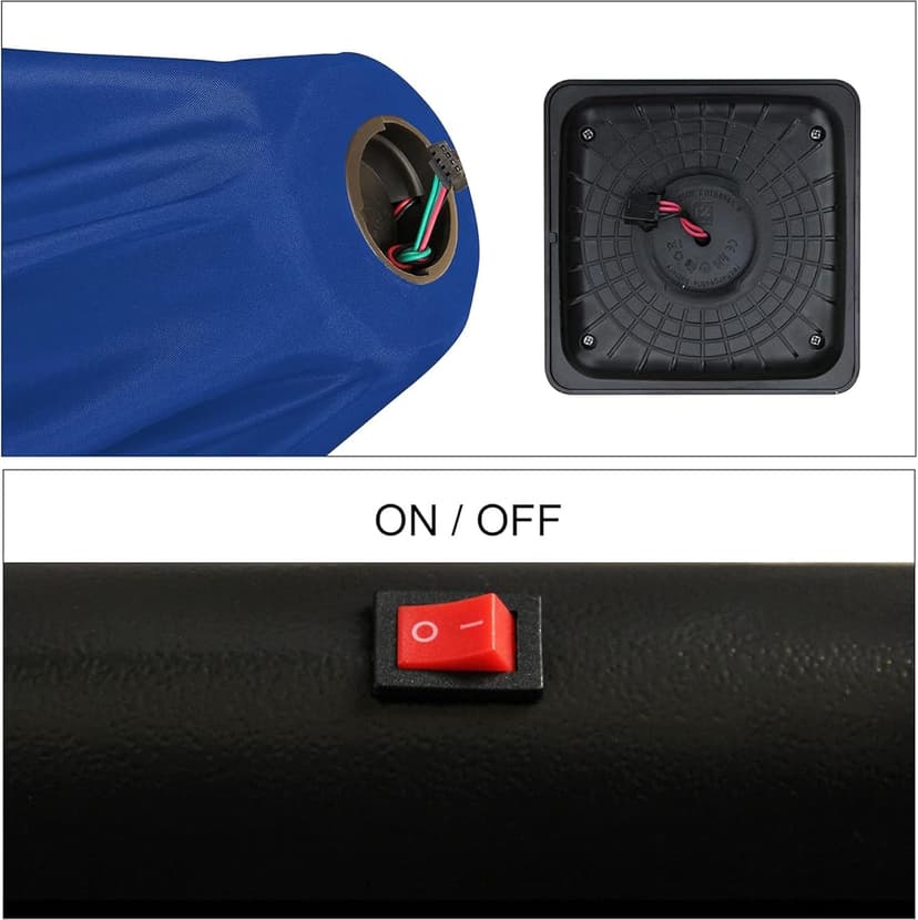 Blissun 9 ft Solar Umbrella 32 LED Lighted Patio Umbrella Table Market Umbrella with Tilt and Crank Outdoor Umbrella for Garden, Deck, Backyard, Pool and Beach (Navy Blue)