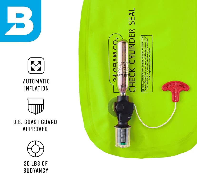BLUESTORM Cirro 26 Automatic/Manual Inflatable Life Jacket PFD for Adults (Apex Black) | US Coast Guard (USCG) Approved Self Inflating Life Vest Preserver