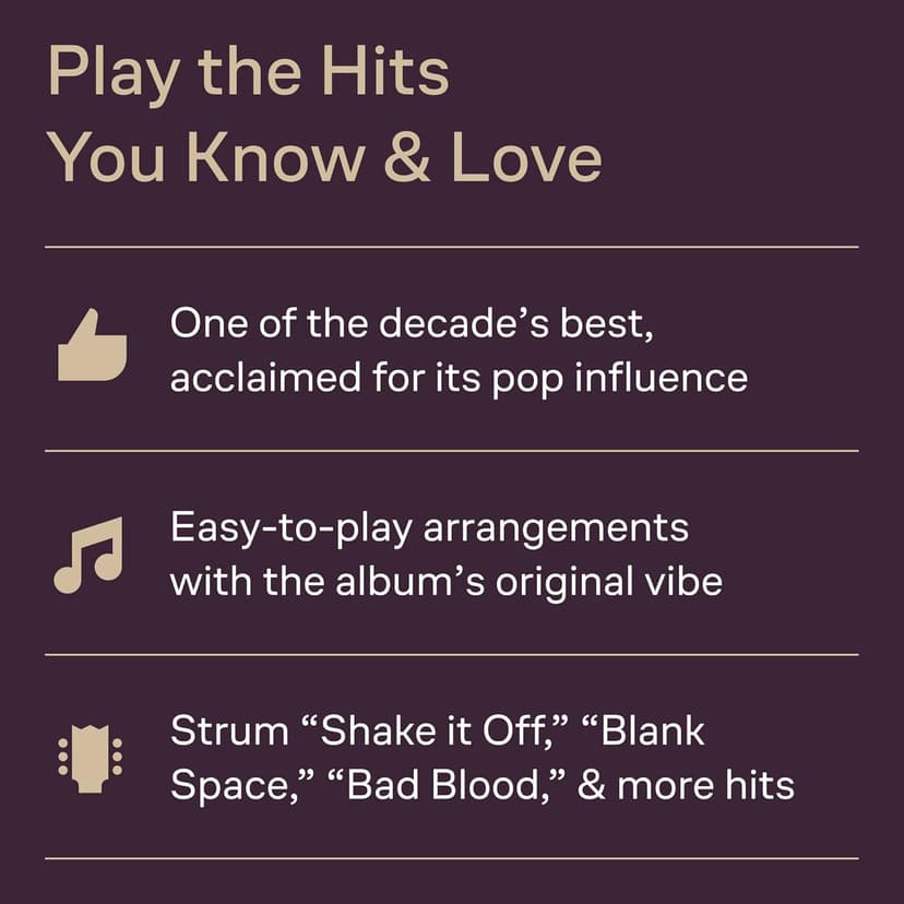 Taylor Swift: 1989 - Easy Guitar Sheet Music Book with Notes and Tablature | Beginner Guitar Songbook for Practice and Performance | Pop Guitar Method ... and Teachers (Easy Guitar With Notes & Tab)