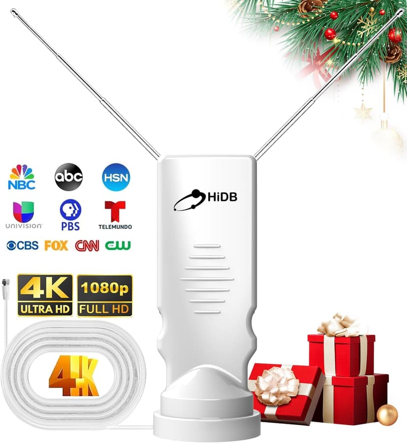 2025 Digital Rabbit Ear Antenna - Indoor Smart Long Distance Reception, Supports 4K 8K 1080p Local Channels