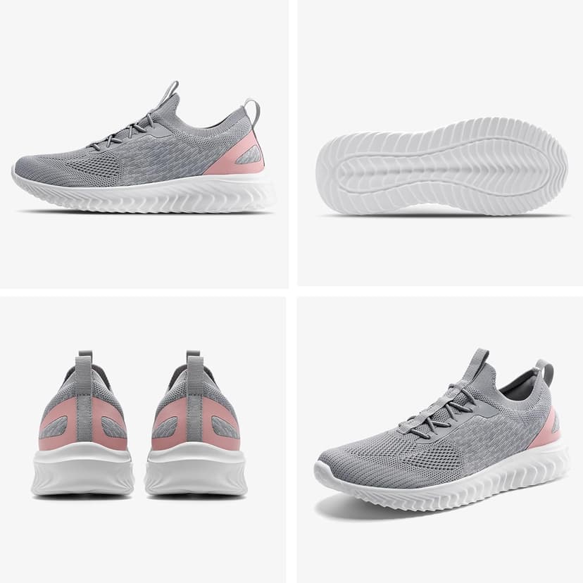 STQ Walking Shoes Women Arch Support Slip on Sneakers with Memory Foam Comfort Lightweight