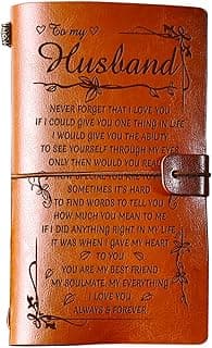 PRSTENLY Gifts for Husband Leather Journal, To My Husband Gifts 140 Page Refillable Notebooks, Fathers Day Anniversary Birthday Wedding Christmas Valentines Day Gifts for Him Men Husband from Wife