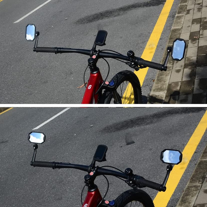 Bar End Bike Mirrors, High–Definition Convex Glass Lens for E-Bike Handlebars, Scratch Resistant, Safe Rearview 1 Pair Bicycle Mirror(Right And Left Side)