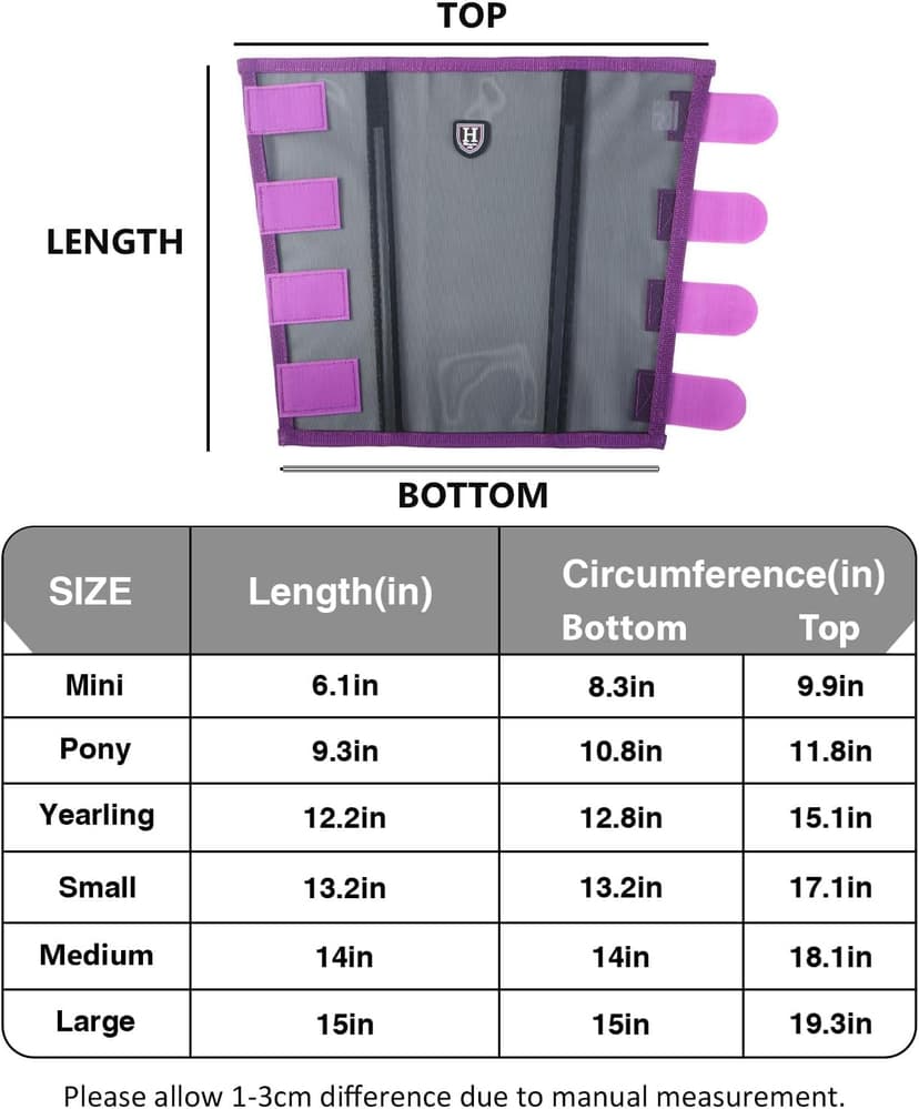 Harrison Howard Loose-Fitting Horse Fly Leggings Breathable, Tear-Resistant Fine Mesh Leg Guards Stay-on Comfortable Fly Boots (Set of 4)