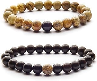 True Bond Comes with Unique Storage Gift Box Matching Couples Bracelet Set. Gift for Her Him Boyfriend Girlfriend Husband Wife Women Men Newlyweds Hubby Mother & Father 8 Millimeter Beaded