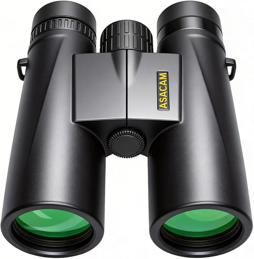 Asacam 12x42 Binoculars for Adults, High Powered Binoculars with Large Eyepiece, Lightweight HD BAK4 Prism for Bird Watching, Travel, Hunting, Camping, Sports