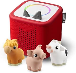 Toniebox 2 My First Farm Bundle for Kids 1+ with Soft and Squeezable Cow, Horse, and Pig - Sunset Red B0FJ2ZY48J