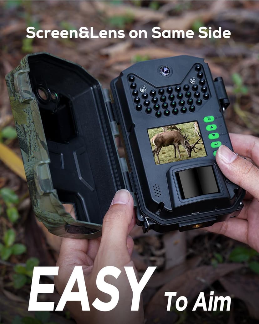 iZEEKER Trail Camera, HD Game Camera with 940nm No Glow Night Vision Motion Activated 0.2s Trigger Time, Hunting Camera No WiFi, IP66 Waterproof for Wildlife Monitoring Outdoor Security Deer Scouting