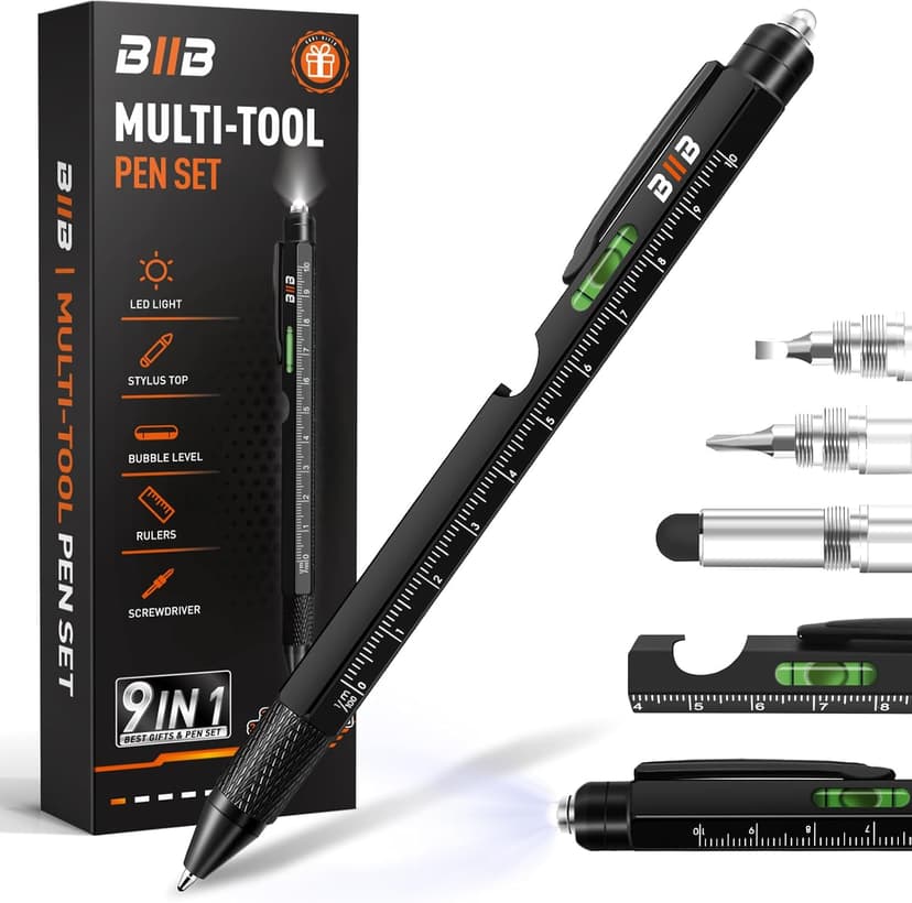 Christmas Mens Gifts for Him Dad Husband, White Elephant Gifts for Adults, Dad Gifts Gadgets for Men BIIB Mens Stocking Stuffers Gifts for Men Teens Adults 9-in-1 Multitool Pen B081381JD4