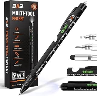 Christmas Mens Gifts for Him Dad Husband, White Elephant Gifts for Adults, Dad Gifts Gadgets for Men BIIB Mens Stocking Stuffers Gifts for Men Teens Adults 9-in-1 Multitool Pen B081381JD4