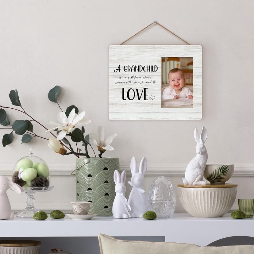 Grandparents Day Gifts, Grandparents Picture Frames, First Time Grandparent Grandma Grandpa Gifts, Grandkids Photo Frame, Grandpa Grandma Grandchildren Wood Picture Photo Frame for 4x6 Photo