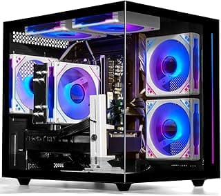WIWB Gaming PC Desktop Ryzen 7 5700X, GeForce RTX 5060, 32G DDR4 RAM, 1TB NVME SSD, Prebuilt Tower Computer for Gaming, Home VR (Black)