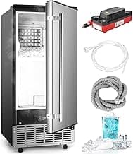 ICYGLEE Commercial Under Counter Ice Maker Machine with Drain Pump, 100Lbs/Day with 24lbs Storage, Built-in Freestanding Ice Maker, Self-Cleaning, 24H Timer, for Commercial & Home Use. (Stainless)