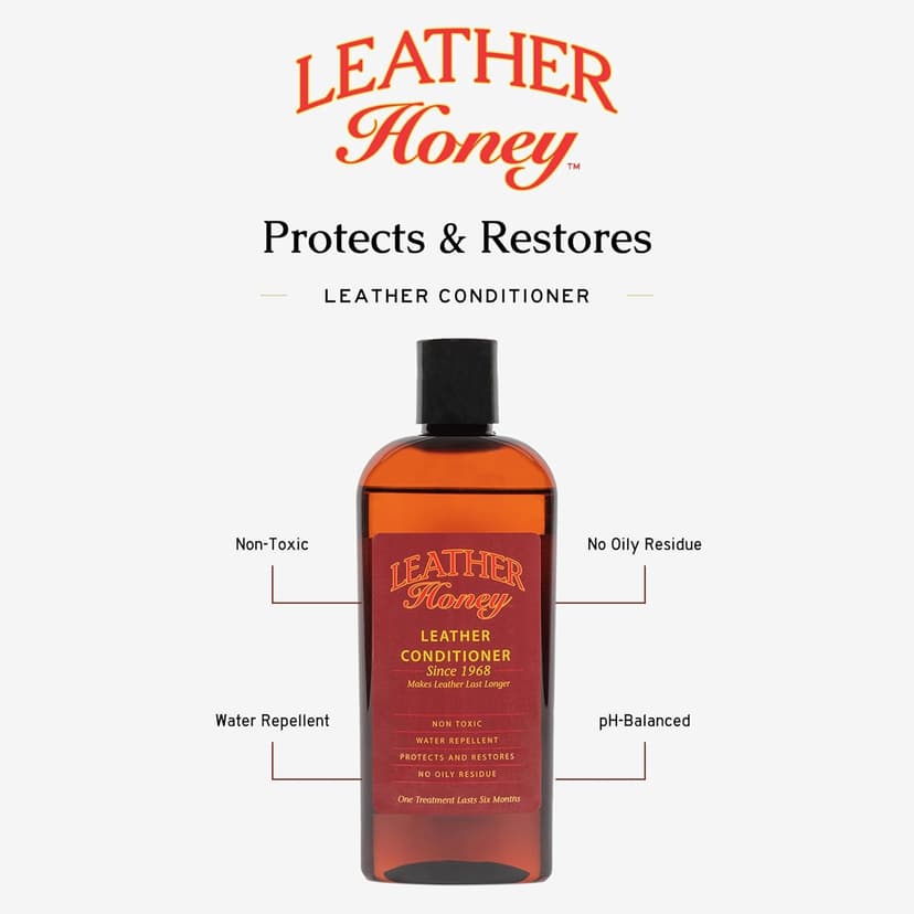 Leather Honey Leather Conditioner, Since 1968. for All Leather Items Including Auto, Furniture, Shoes, Purses and Tack. Non-Toxic and Made in The USA / 8 Fl Oz (Pack of 1)