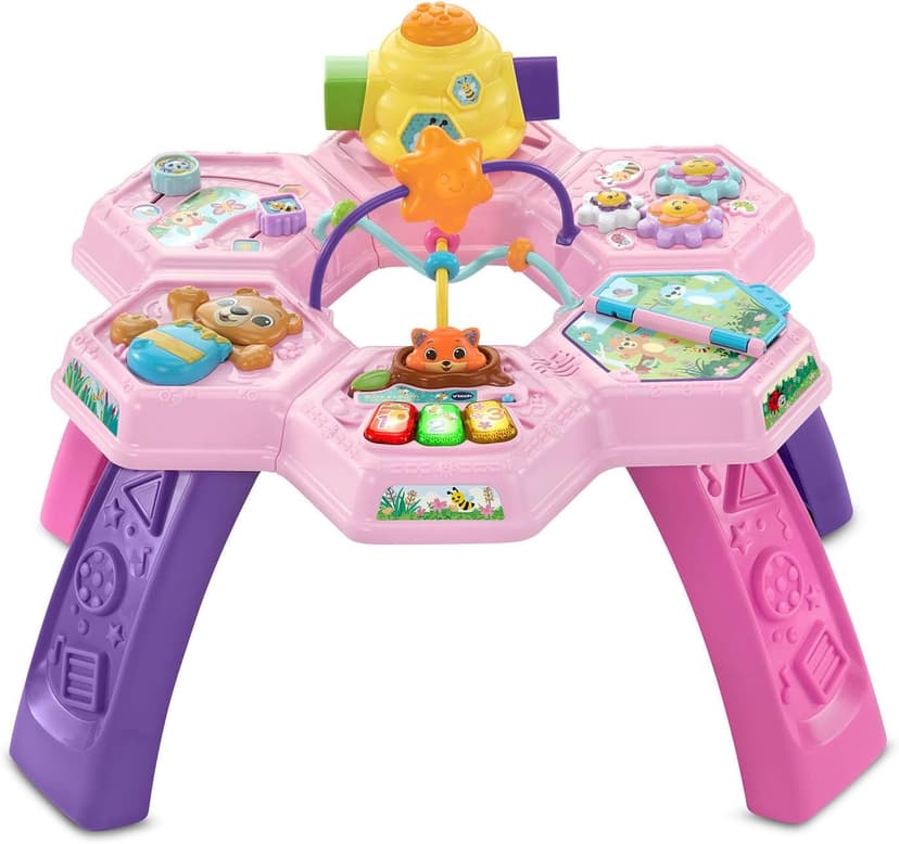VTech Buzz and Learn Activity Table with Seven Interactive Play Zones, Pink