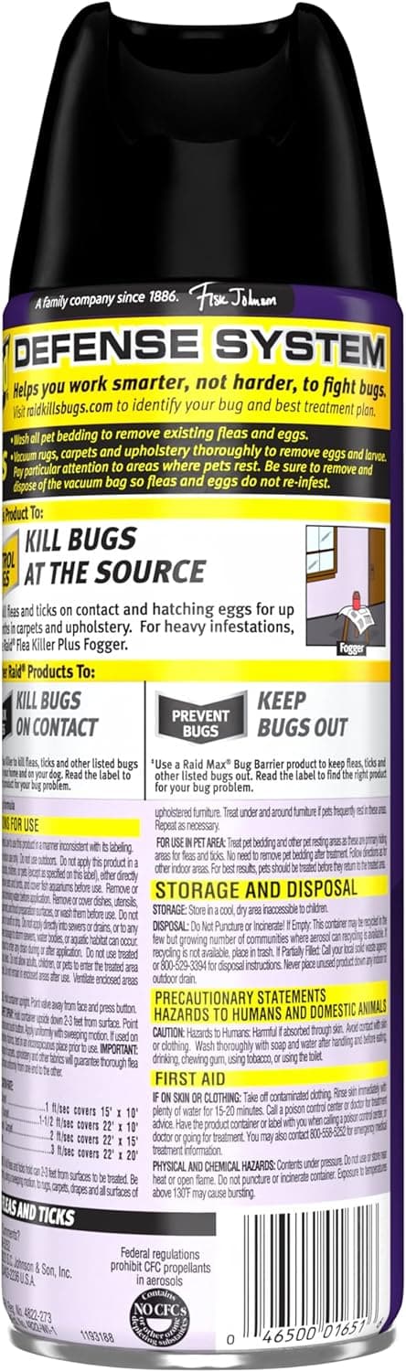 Raid Flea Killer Carpet & Room Spray, Kills hatching eggs for up to 4 months, 16 Oz