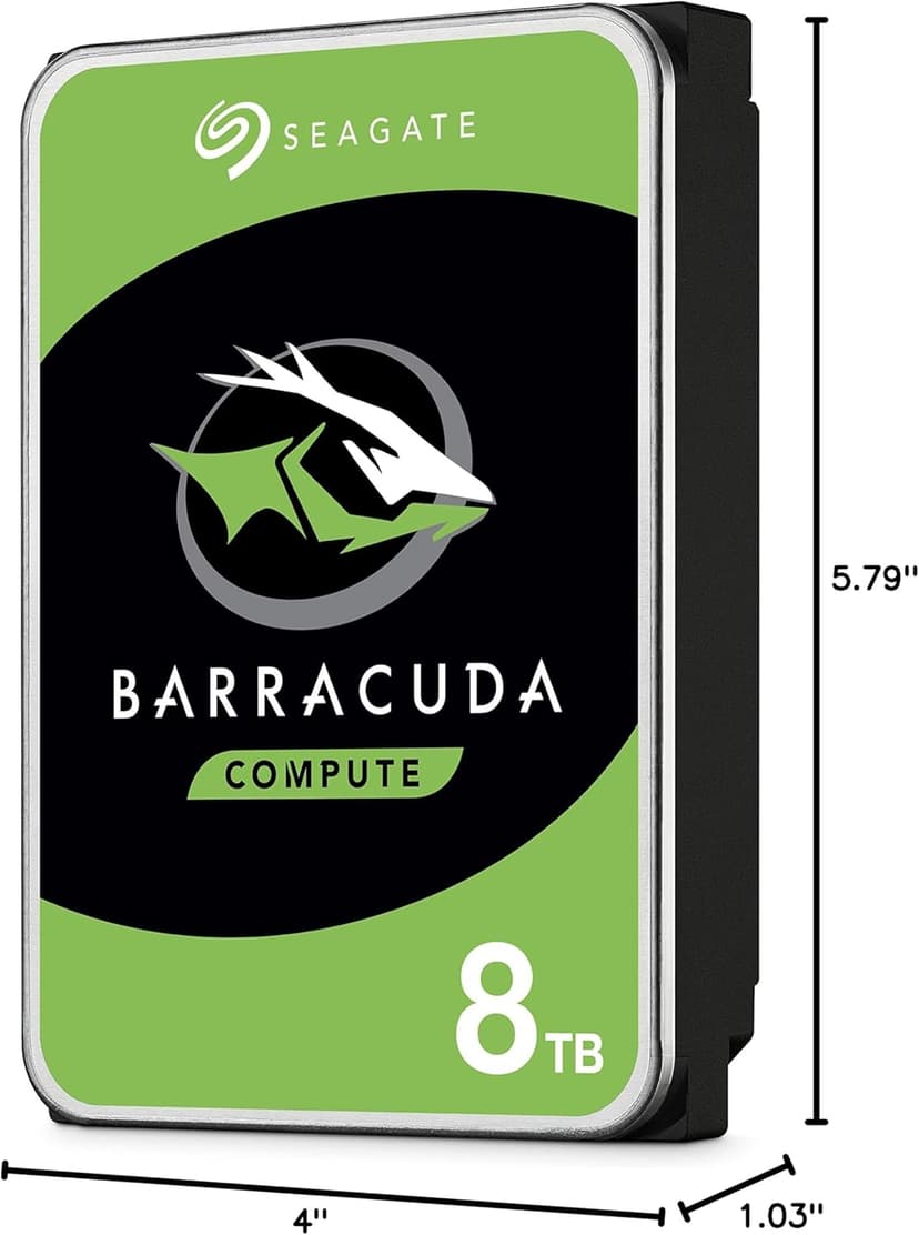 Seagate BarraCuda 8 TB Internal Hard Drive HDD – 3.5 Inch SATA 6 Gb/s, 5,400 RPM, 256 MB Cache for Computer Desktop PC (ST8000DMZ04/004)