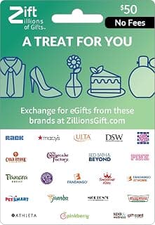 Zift Zillions of Gifts A Treat for You Multi-Brand Shopping & Dining Physical Gift Card - $50 B0FKGRCKT8