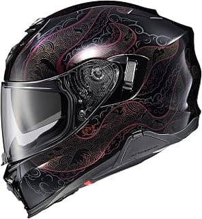 ScorpionEXO T520 Full Face Touring Motorcycle Helmet with Bluetooth Ready Speaker Pockets DOT ECE Approved Nama-Shimi (Black/Chameleon - Medium)