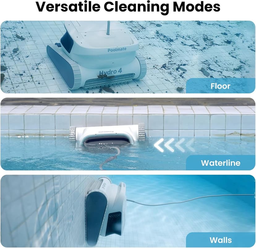 Chasing Hydro 4 Pool Vacuum for Inground Pools | 210-Min Battery Pool Robot for Floor, Wall & Waterline Cleaning | Smart App Control | 5070 GPH Suction Perfect for Pool Opening Season