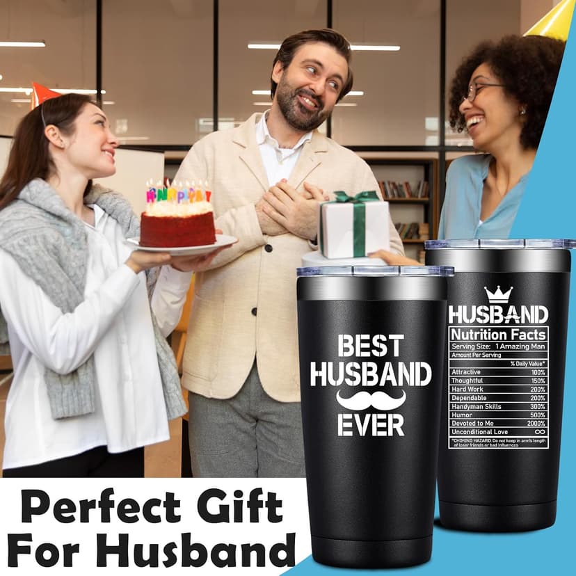 Husband Christmas Gift Ideas - Anniversary, Valentines Day, Fathers Day, Birthday Gifts for Husband, Hubby from Wife Grifarny Gifts for Husband from Wife - Best Husband Ever Gift Tumbler 20 oz B0DBV286MY