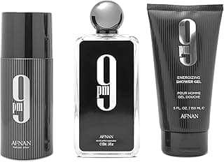 Afnan 9 PM Luxury Perfume Gift Set – Eau De Parfum (3.4 Oz), Deodorant (5.0 Oz), Shower Gel (6.7 Oz)