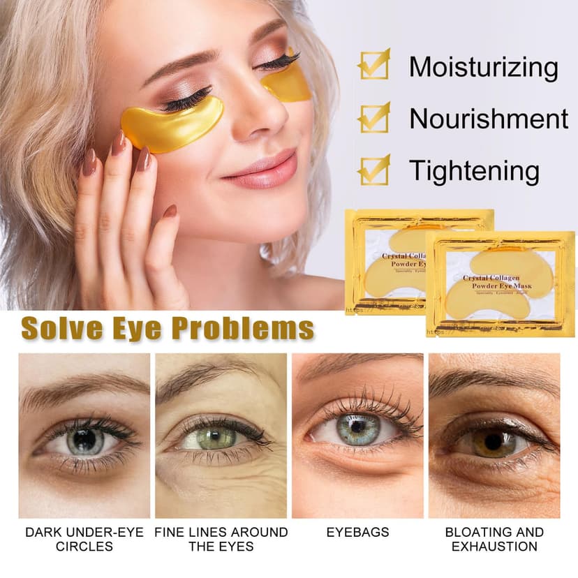 Eye Patches for Puffy Eye, Lip Mask Pads Reduce Fine Line, Hydrating Self-Care for Spa Nights, Bridal Parties & Bulk Gifts 30 Pairs 24K Gold Eye Masks & Lip Masks, for Spa & Bachelorette Favors B0D8Q8BVGP