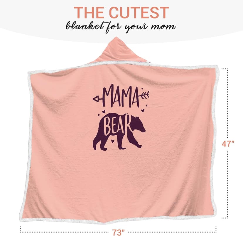 Vprintes Mama Pink Wearable Blanket Hoodie - Birthday Gifts for Mom from Daughter Son - Wife Birthday Gifts, Gifts for Wife from Husband