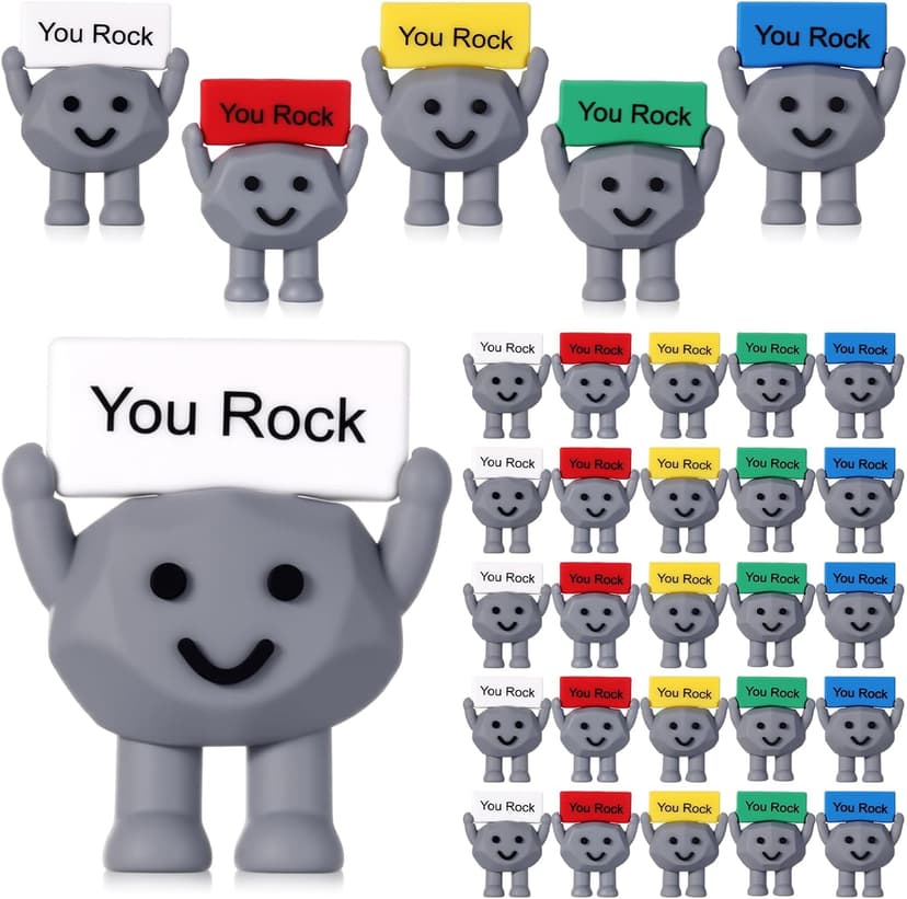 Tiny Figurines to Hide, Miniature Gifts with Motivational Quote, Birthday Encouragement Gifts for Coworker Staff Desk Decor Gejoy 25 Pcs Mini Rubber You Rock Toys You Rock Tiny Positive Figures B0DZCVB7QV