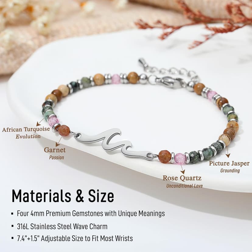 TONY & SANDY Friend Gifts for Women, Unique Birthday Gifts for Women, Sister Gift from Sister, Wave Bracelet, Christmas Stocking Stuffers for Woman Female, Bestie Friendship Bracelets B0FQN355M9