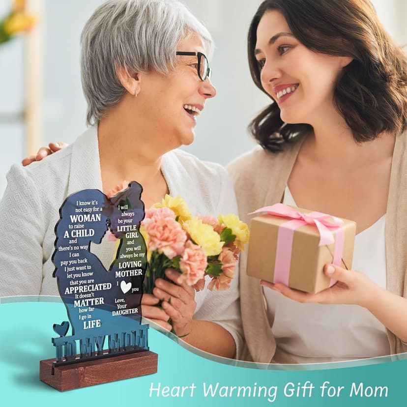 Gifts for Mom from Daughter - Sentimental Mother's Day Birthday Gifts for Mom, Meaningful Mom Keepsake Plaque, Mother Daughter Gifts "To My Mom" Christmas Valentines Day Easter Presents