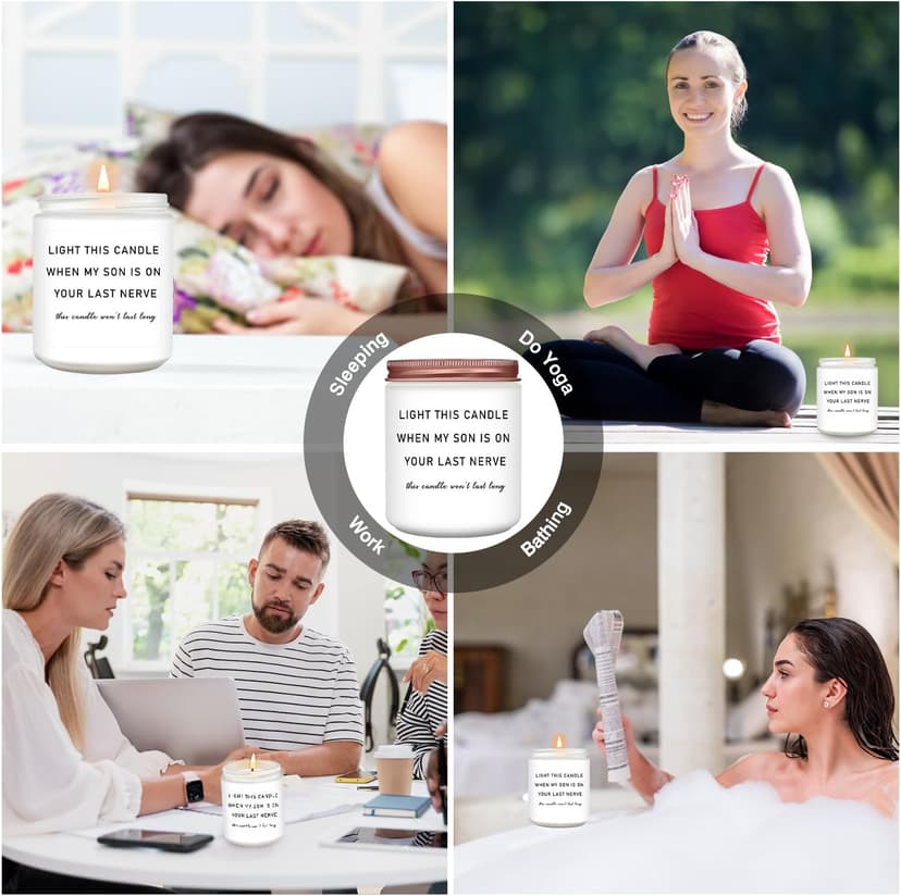 Homsolver Daughter in Law Gifts, Birthday Christmas Anniversary Wedding Gifts for Daughter from Mother Father in Law, Funny Sons Girlfriend, Future Daughter-in-Law Lavender Candle Gift from Mom Dad