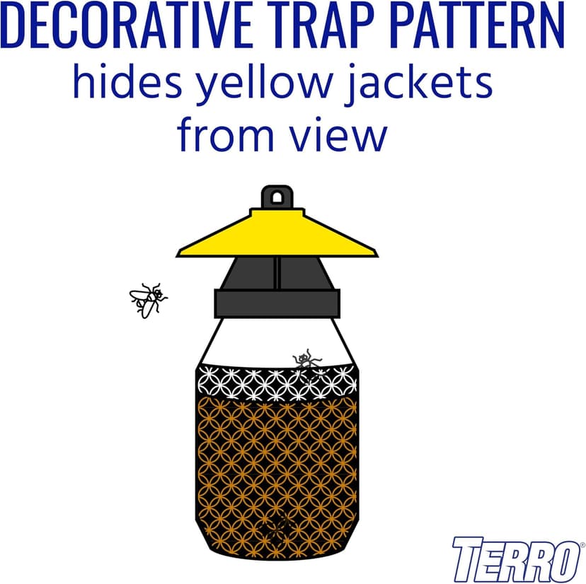 TERRO Outdoor Yellow Jacket Trap with Bait - Easy to Use - T362 - No Chemical Insecticides - Effective Yellowjacket Trap - Includes Bait