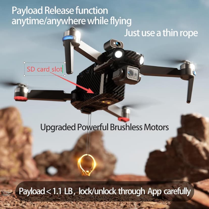 Bingchat 2026Upgraded Tablet Remote Professional Drones with Camera for Adults 4K HD, 360°Obstacle Avoidance, 3 Axis Gimbal, Payload Release, Up to 5 Miles Range, 84 Minutes Two Batteries, High Wind Resistance, Rainproof, Time-lapse, Follow Me