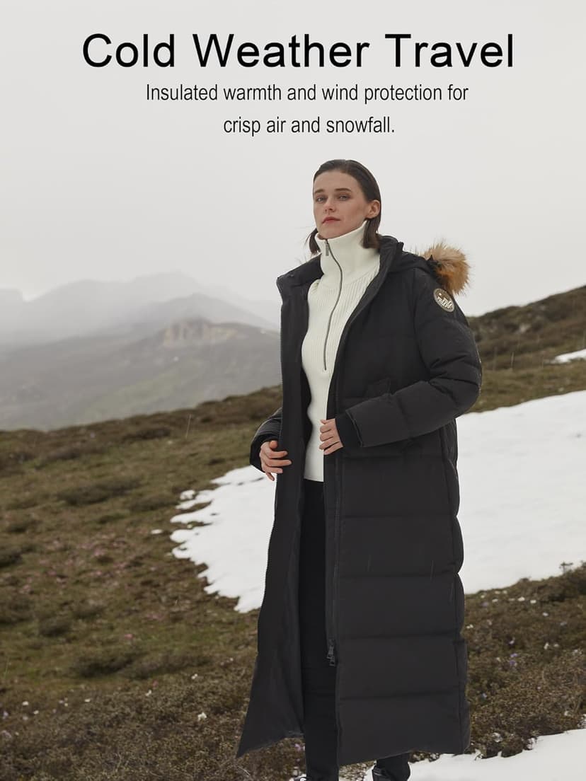 Fitouch Women's Waukee Long Down Coat Parka Jacket | 750+ Fill Power | Full-Length
