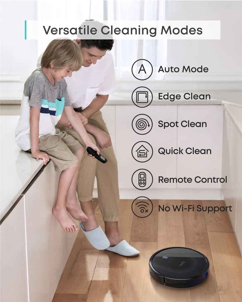 eufy Like-New BoostIQ RoboVac 11S MAX, Robot Vacuum Cleaner, Super-Thin, Powerful Suction, Quiet, Self-Charging Robotic Vacuum Cleaner, Cleans Hard Floors to Medium-Pile Carpets, Black (Renewed)