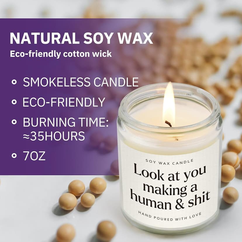 Postpartum Gift for Mom After Birth, First Time Moms Mothers Day Gift, Soy Wax Candle, 7 Oz Funny New Mom Gifts, Handmade Scented Lavender Candle for New Mom B0DW3PP13S