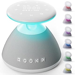 White Noise Sound Machine for Sleeping, 50 Non-Looping Soothing Sounds, 7 Color Night Light with Adjustable Brightness, Timer & Alarm Clock, Touch Screen Control for Baby, Kids, Adults, Home & Travel