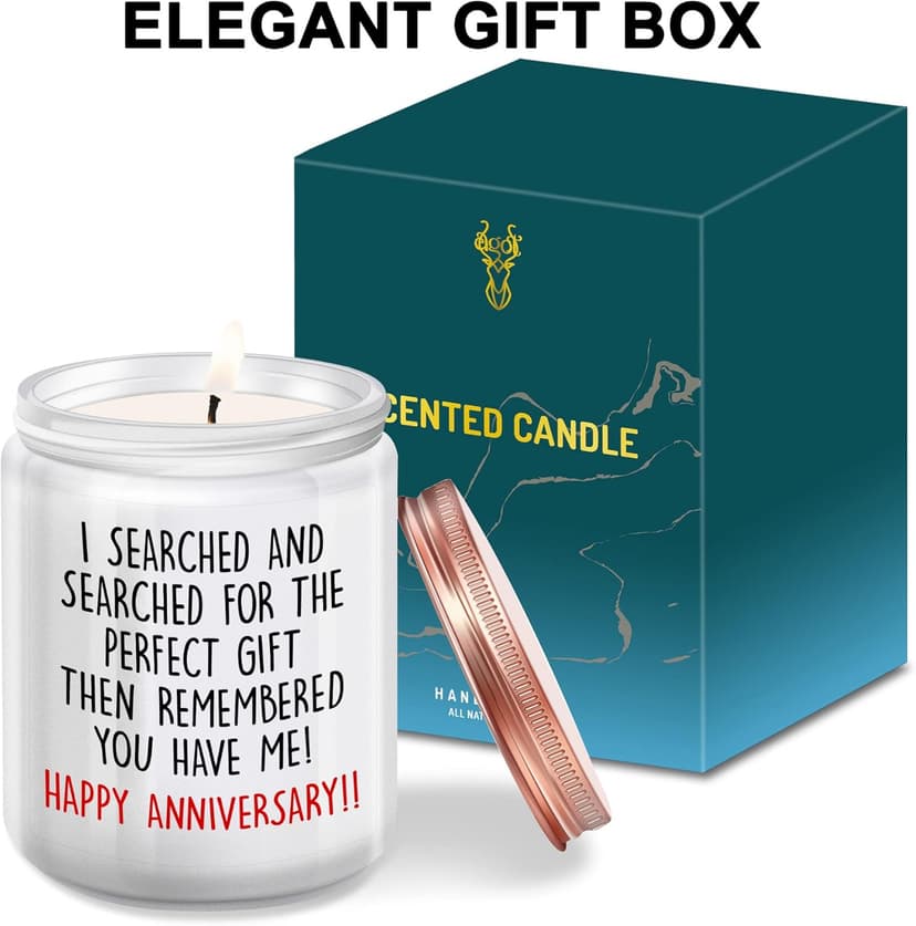Happy Anniversary Candles Gifts for Her Him Couple- 1, 2, 5, One Year Anniversary Romantic Gifts for Wife Husband Girlfriend Boyfriend