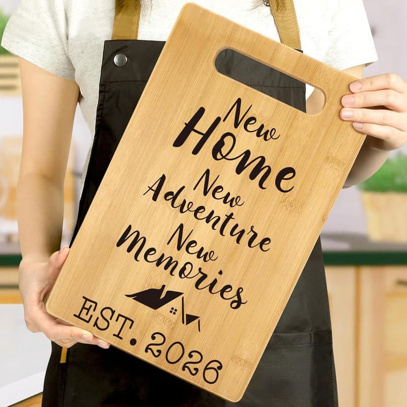 MY-ALVVAYS House Warming Gifts New Home, Perfect House Warming Gifts, New Home Gift Idea for Women Men Homeowner, New Apartment Essentials, New Home New Adventure New Memories 2026 Cutting Board B09C8LPH15