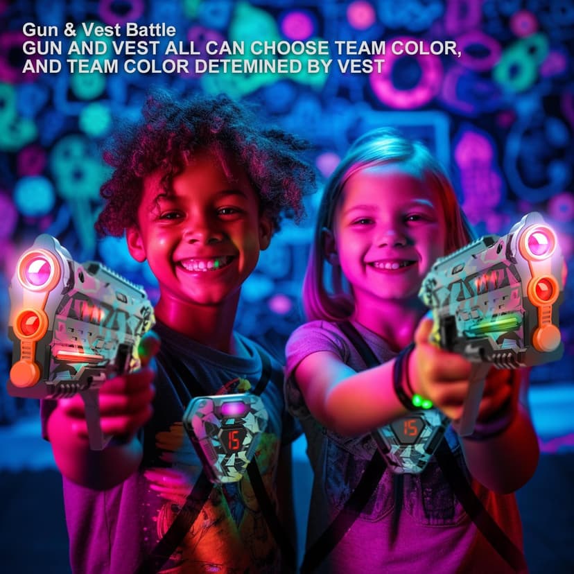 Laser Tag Set of 2, Lazer Tag Game for Kids Indoor & Outdoor Play, Gift Ideas for Kids Teens and Adults, Cool Toys for Teenage Ages 8 9 10 11 12+Year Old Boy & Girls B0C3QX5ZSX