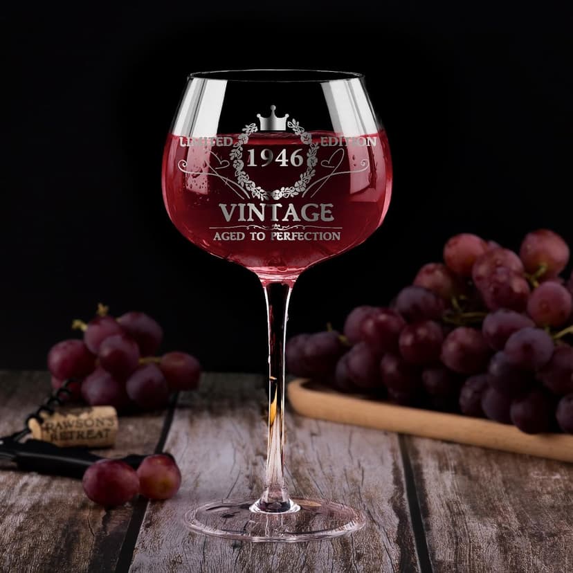 80TH Birthday Gifts for Women Vintage 1945 Engraved 80th Wine Glass, 80Year Old Birthday Decorations For Women, Funny 80 Bday Gifts Idea For Women, Friends, Daughter, Sister Mom - Turning 80 Present