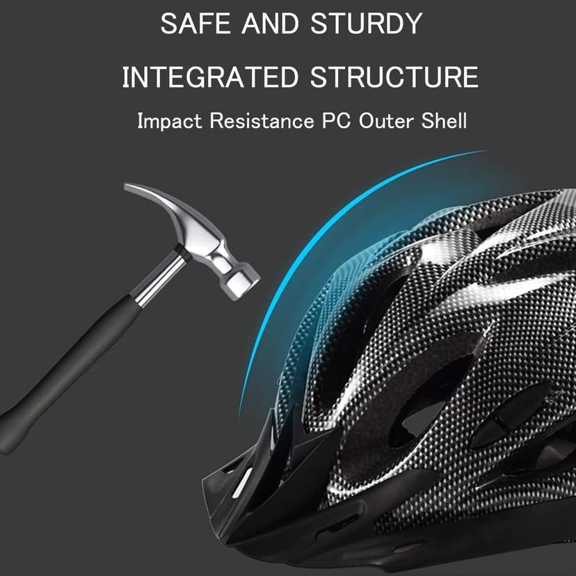 Adult Cycling Bike Helmet, Lightweight and Adjustable with Pads&Visor for Men and Women,Premium Quality Airflow Unisex Bike Helmet,Suggested Fit 58-61 cm