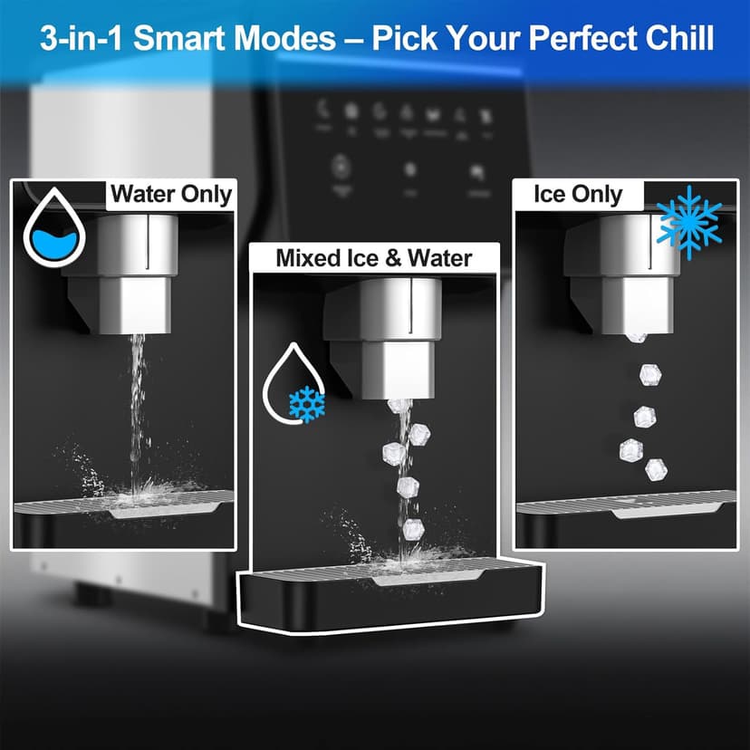120LB/Day Commercial Under Counter Ice Maker with Smart LCD & Customizable Ice – Under Counter Freestanding, Built 25LBS Ice Storage 6-Min Quick Cycle, Energy Efficient