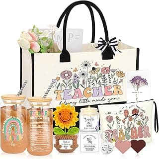 Teacher Gifts for Women, Christmas End of Year Thank You Appreciation Retirement Gifts for Teachers Women Basket Set of 9