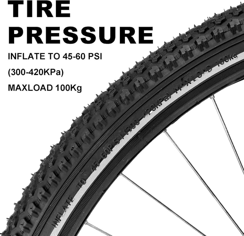 2 Pack Bike Tire Set Thicken Wear-Resistant 26x1.95/2.125 Bicycle Tires with 2 Inner Tubes 26 Inch Bicycle Tires for Mountain,Commuter,Touring Bike