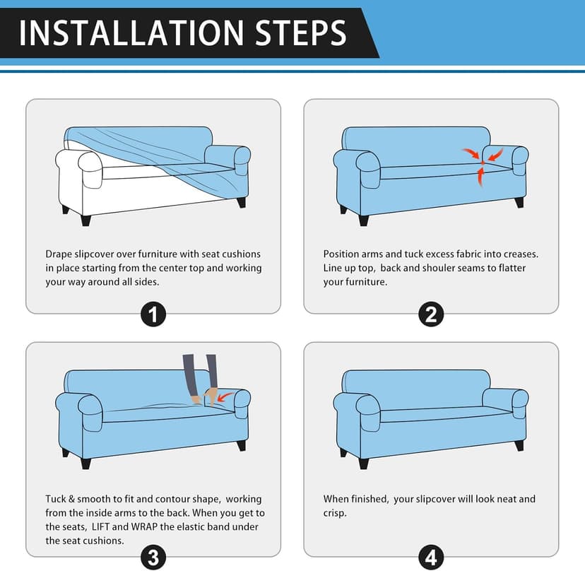 Pfrstuv Couch Cover Leather Look 3 Seater Couch Sofa Cover 1-Piece Sofa Slipcover Stretch Furniture Protector with Elastic Bottom & Pockets(Sofa, Coffee)