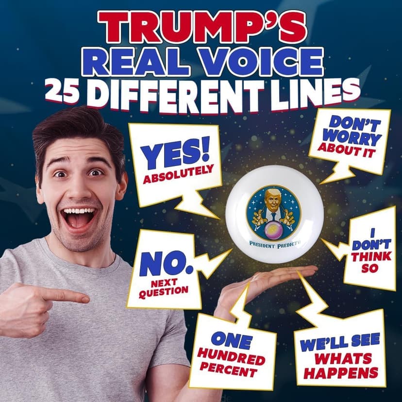 Talking President Predicto - Donald Fortune Teller Ball - Ask Crystal Ball Question & Hear Trump's Real Voice - Makes for Unique Halloween Party Favors & White Elephant Gifts