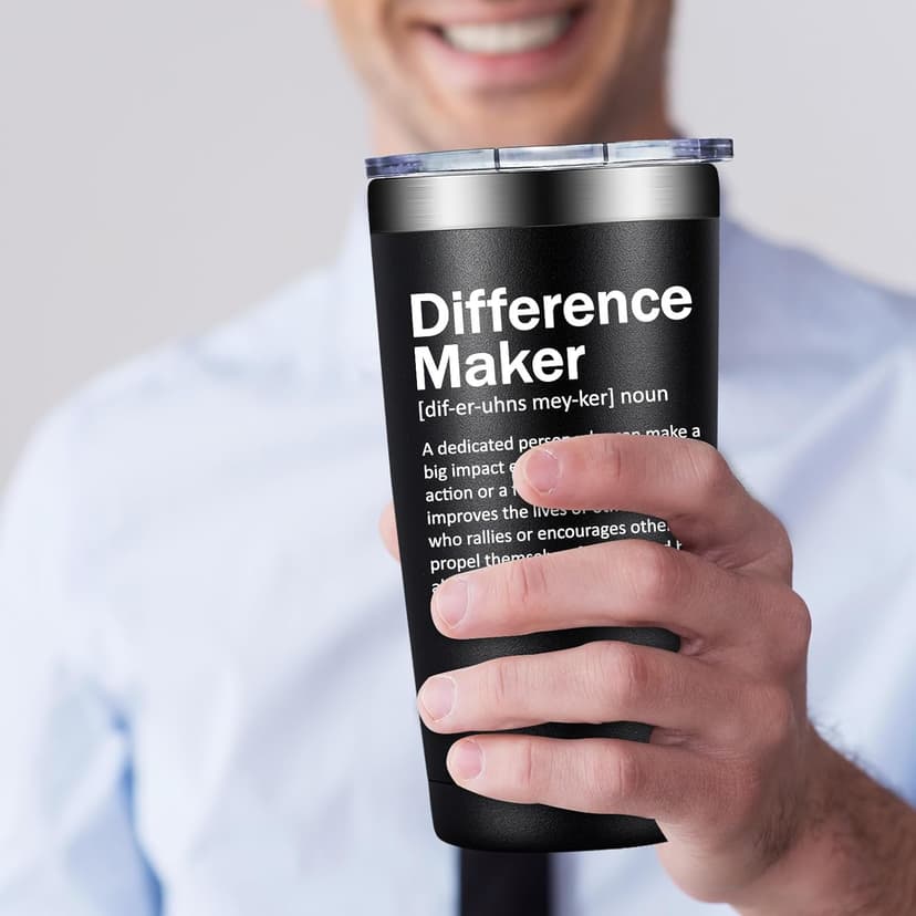 Grifarny Difference Maker Definition Tumbler Mug - Thank You Gifts for Men, Women - Appreciation, Inspirational Gifts for Boss, Employee, Teachers, Assistant Principal, Coworkers
